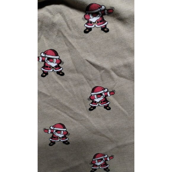 Denim & Flower Ricky Singh Men's Santa Dabbing Allover Print T-Shirt M Beige - Picture 4 of 6